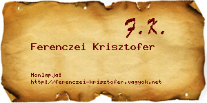 Ferenczei Krisztofer névjegykártya